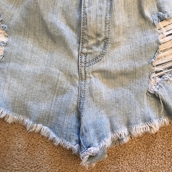 RSQ Distressed Denim Shorts Maui High Rise Cut Off - Picture 6 of 11